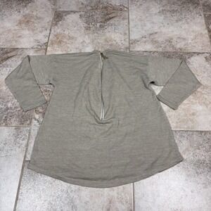 Soft Surroundings Valentina Zip Sweater Stone Tan Gold Women XL